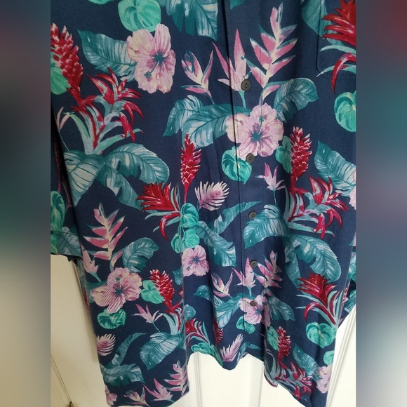 NWT Tommy Bahama  Men's Floral Hawaiian Short Sleeve Shirt Blue Size 5XLB Tencel - Picture 5 of 14